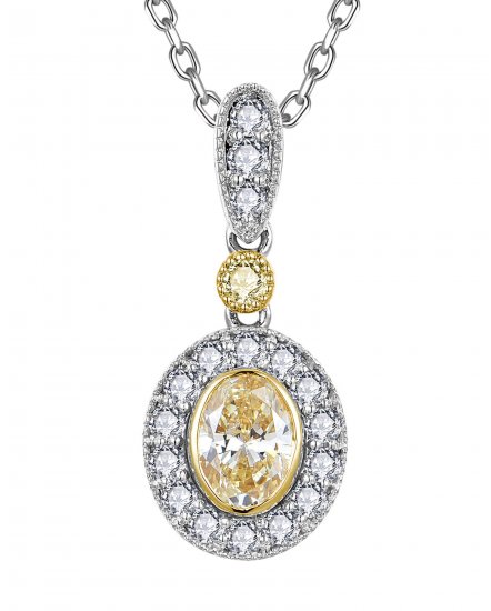 MULTI TONE OVAL DIAMOND PENDANT (TP4228)