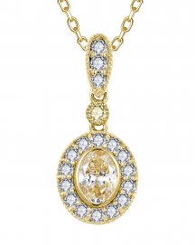 MULTI TONE OVAL DIAMOND PENDANT (TP4228)