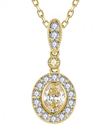 MULTI TONE OVAL DIAMOND PENDANT (TP4228)