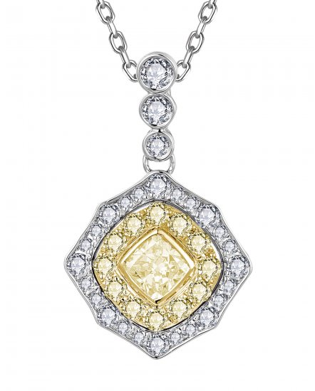 MULTI TONE CUSHION DIAMOND PENDANT (TP4229)