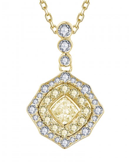 MULTI TONE CUSHION DIAMOND PENDANT (TP4229)