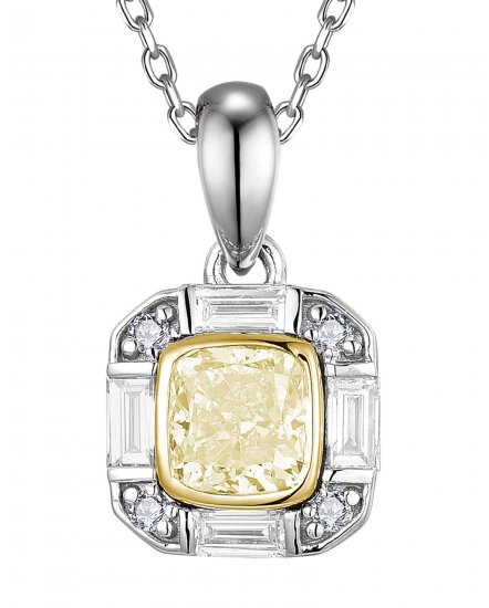 MULTI TONE CUSHION DIAMOND PENDANT (TP4230)