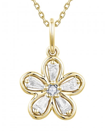 FLORAL STYLE BAGUETTE DIAMOND PENDANT (TP4234)