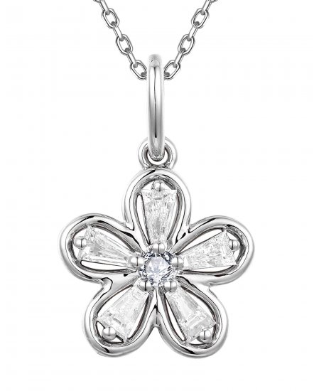 FLORAL STYLE BAGUETTE DIAMOND PENDANT (TP4234)