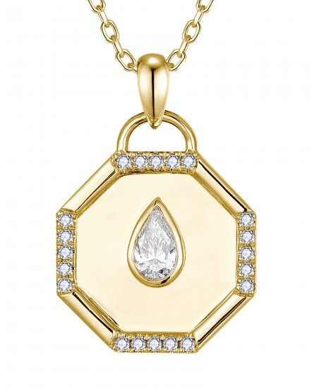 OCTAGON STYLE PEAR DIAMOND PENDANT (TP4236)