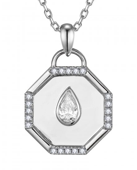 OCTAGON STYLE PEAR DIAMOND PENDANT (TP4236)