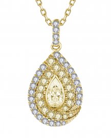 MULTI TONE PEAR DIAMOND PENDANT (TP4240)