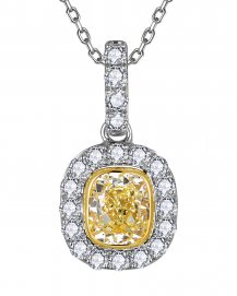 MULTI TONE CUSHION DIAMOND PENDANT (TP4246)