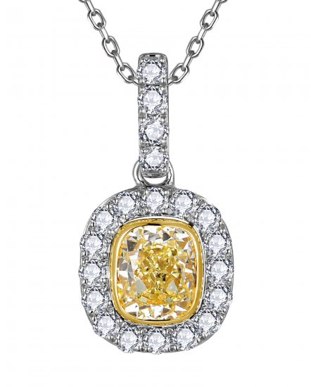 MULTI TONE CUSHION DIAMOND PENDANT (TP4246)
