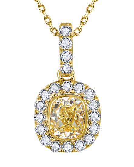 MULTI TONE CUSHION DIAMOND PENDANT (TP4246)