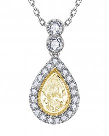 MULTI TONE PEAR DIAMOND PENDANT (TP4249)