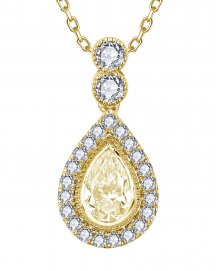 MULTI TONE PEAR DIAMOND PENDANT (TP4249)