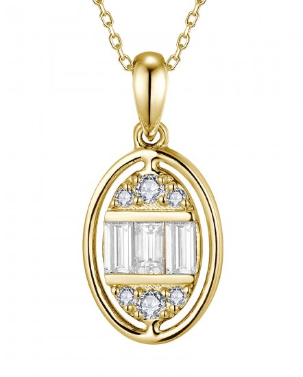 OVAL STYLE BAGUETTE DIAMOND PENDANT (TP4251)