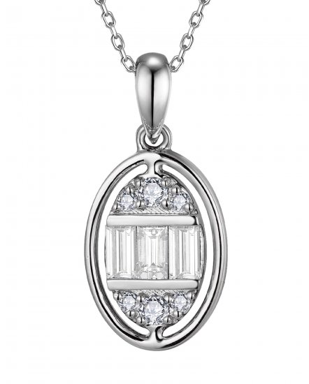 OVAL STYLE BAGUETTE DIAMOND PENDANT (TP4251)