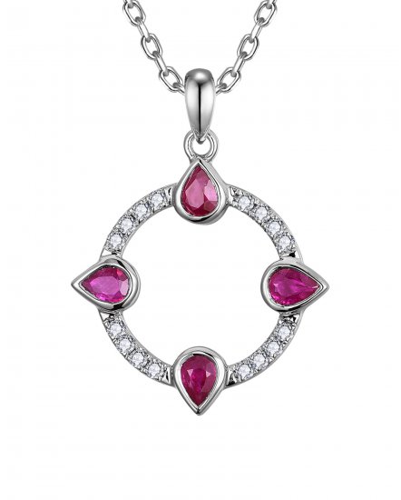 ROUND RUBY DIAMOND PENDANT (TP4253)