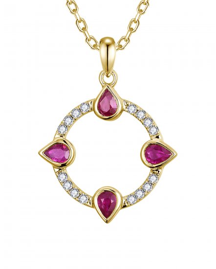 ROUND RUBY DIAMOND PENDANT (TP4253)