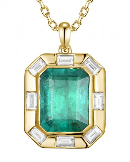 EMERALD CUT DIAMOND PENDANT (TP4259)