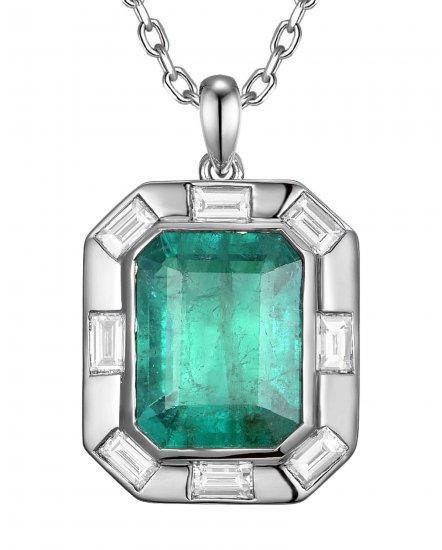 EMERALD CUT DIAMOND PENDANT (TP4259)