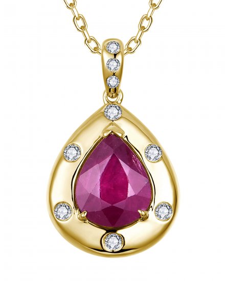 PEAR RUBY DIAMOND PENDANT (TP4260)