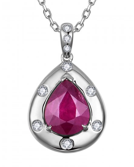 PEAR RUBY DIAMOND PENDANT (TP4260)