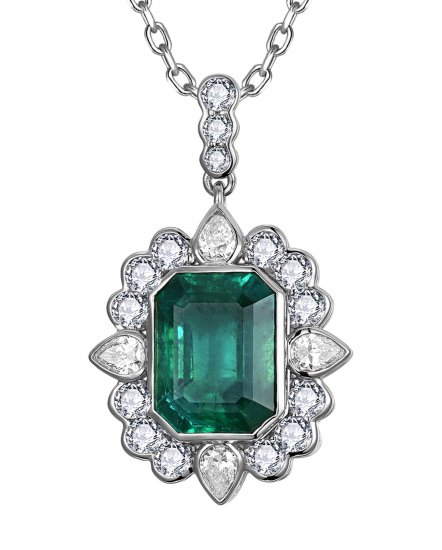 EMERALD CUT DIAMOND PENDANT (TP4261)
