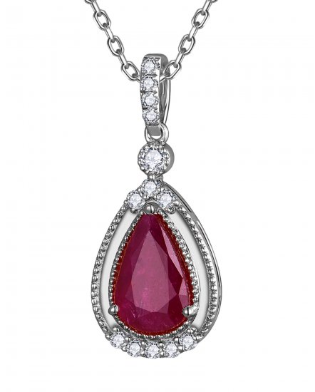PEAR RUBY DIAMOND PENDANT (TP4265)