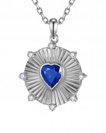 ROUND STYLE SAPPHIRE DIAMOND PENDANT (TP4270)