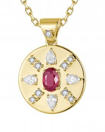 ROUND STYLE RUBY DIAMOND PENDANT (TP4275)
