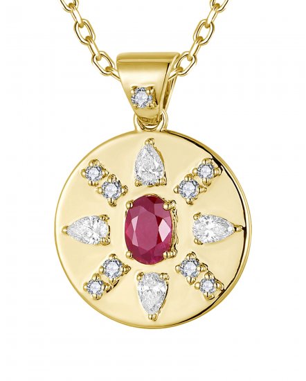 ROUND STYLE RUBY DIAMOND PENDANT (TP4275)