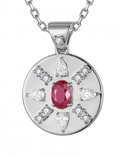 ROUND STYLE RUBY DIAMOND PENDANT (TP4275)