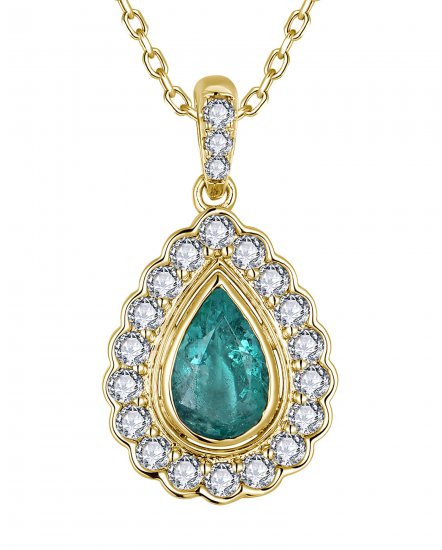PEAR EMERALD DIAMOND PENDANT (TP4278)