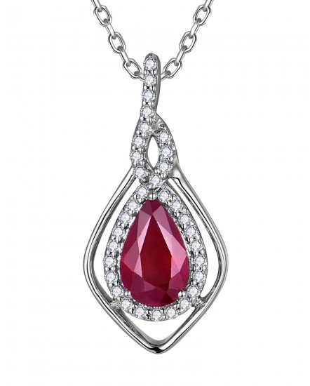 PEAR RUBY DIAMOND PENDANT (TP4283)