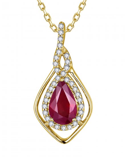 PEAR RUBY DIAMOND PENDANT (TP4283)