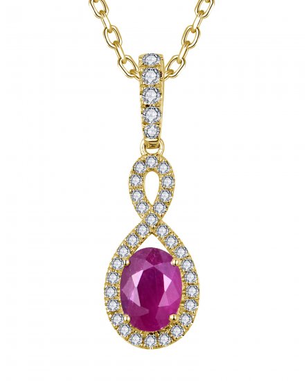 OVAL RUBY DIAMOND PENDANT (TP4287)