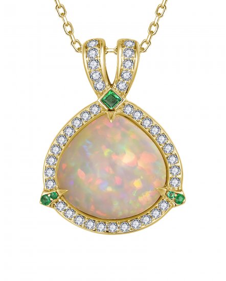 PEAR OPAL DIAMOND PENDANT (TP4300)