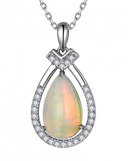 PEAR OPAL DIAMOND PENDANT (TP4301)