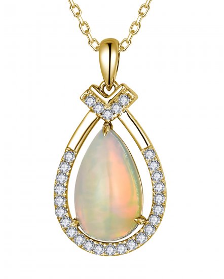 PEAR OPAL DIAMOND PENDANT (TP4301)