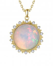 ROUND OPAL DIAMOND PENDANT (TP4302)