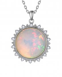 ROUND OPAL DIAMOND PENDANT (TP4302)