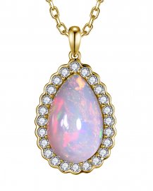 PEAR OPAL DIAMOND PENDANT (TP4304)