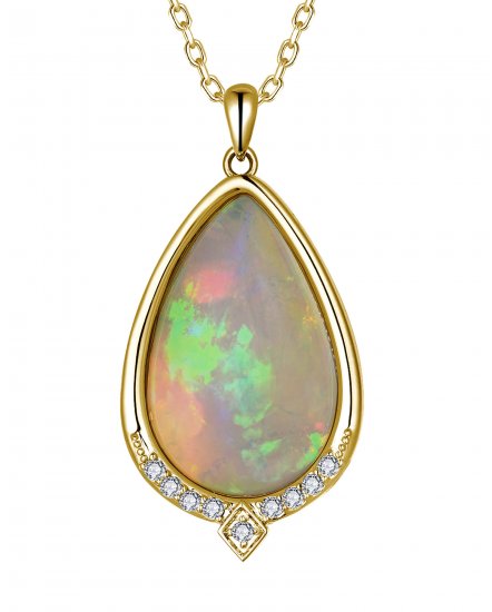 PEAR OPAL DIAMOND PENDANT (TP4306)
