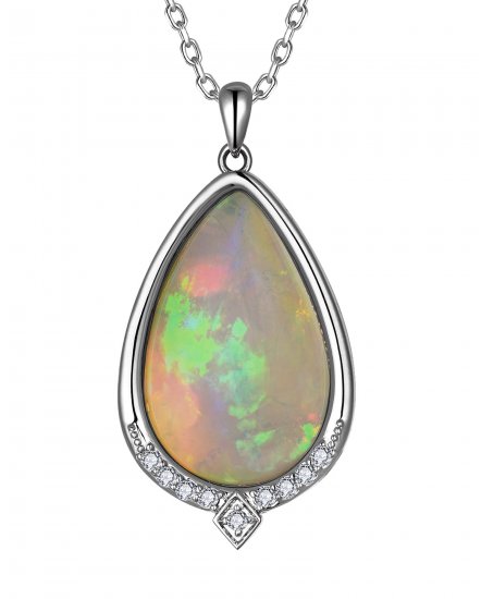 PEAR OPAL DIAMOND PENDANT (TP4306)