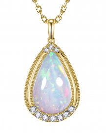 PEAR OPAL DIAMOND PENDANT (TP4307)