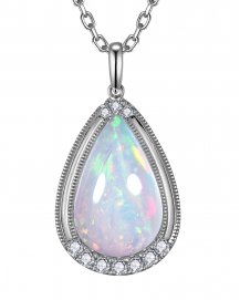 PEAR OPAL DIAMOND PENDANT (TP4307)