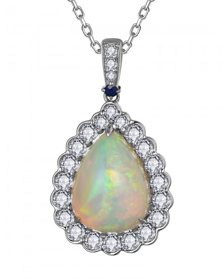 PEAR OPAL DIAMOND PENDANT (TP4310)