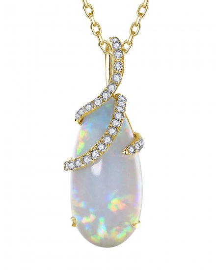 PEAR OPAL DIAMOND PENDANT (TP4311)