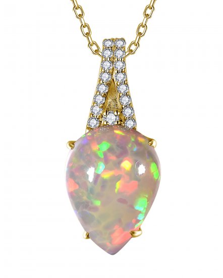 PEAR OPAL DIAMOND PENDANT (TP4322)