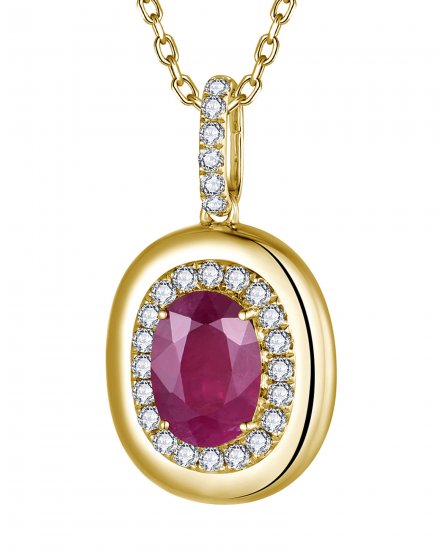 OVAL RUBY DIAMOND PENDANT (TP4332)