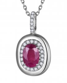 OVAL RUBY DIAMOND PENDANT (TP4332)