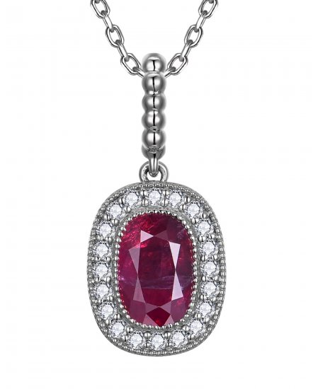 OVAL RUBY DIAMOND PENDANT (TP4341)